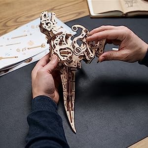 UGEARS Tyrannosaurus Rex 3D Wooden Puzzles for Adults - Wooden Model Kits for Adults D Rex Dinosaur Puzzle Kit Mechanical Models Automaton Kit Brain Teaser, Hobby Set Home Decoration