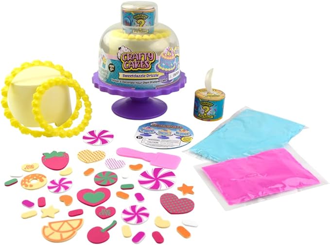 PlayMonster Crafty Cakes — Sweetdazzle Drizzle Craft Kit — Design & Create Your Own Pretend Cake — Scented Crafty Cream with Surprise Toppers — Ages 5+