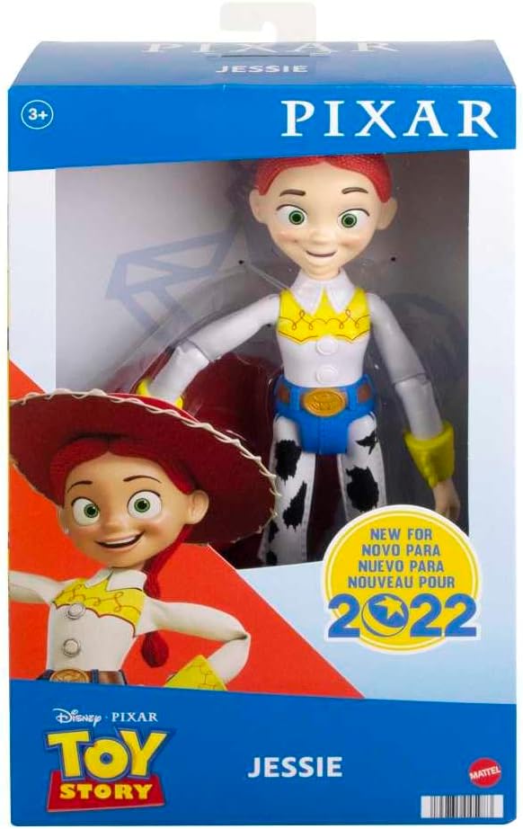 Mattel Disney and Pixar Toy Story Large Action Figure, Posable Jessie Collectible in Signature Cowgirl Look with Removable Hat, 12-inch Scale