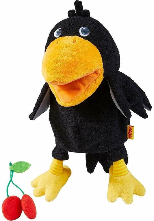 HABA Theo The Raven Hand Puppet - Interactive Puppet Show Toy with Cherries, Pretend Play Set and Toddler Toys for 18 Months and Up