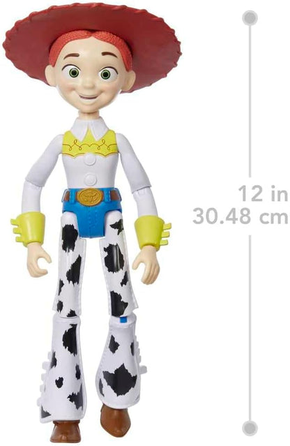 Mattel Disney and Pixar Toy Story Large Action Figure, Posable Jessie Collectible in Signature Cowgirl Look with Removable Hat, 12-inch Scale