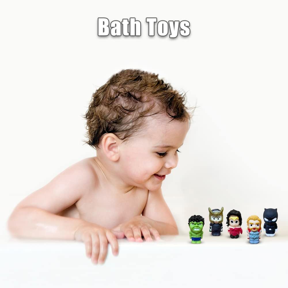 Superhero Finger Puppets, 5 Pcs Figures Finger Puppets Toys Set, Cute Bath Party Favors Easter Eggs Pinata Goodie Bag Fillers for Kids Girls Boys (Coloruful-L)