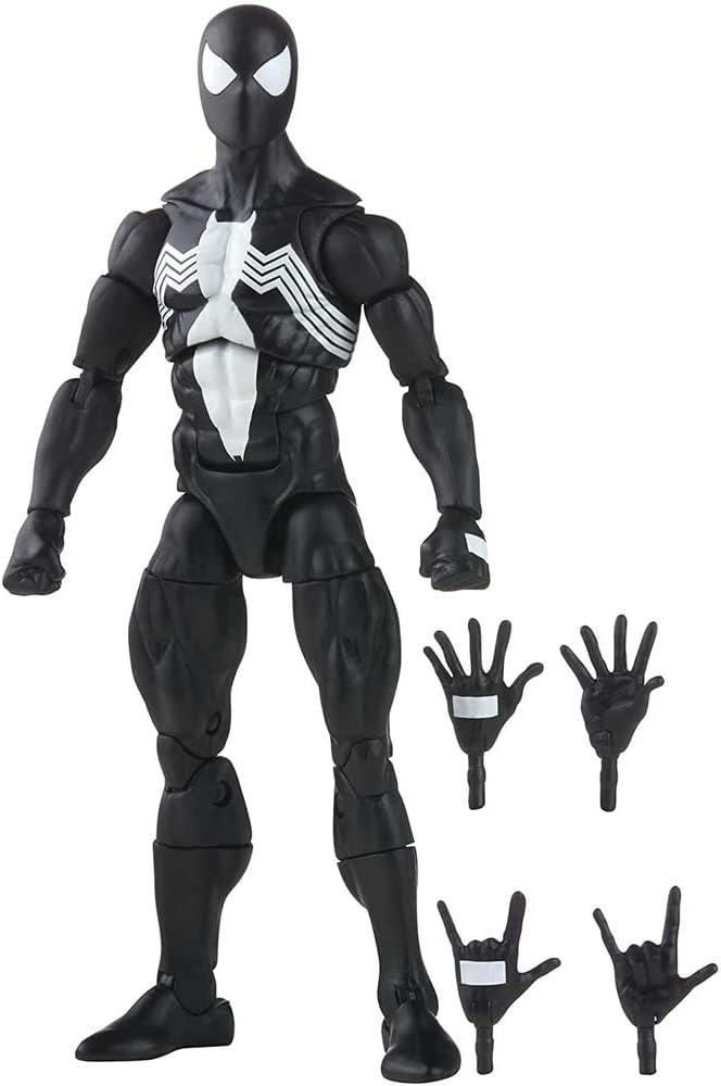 Marvel Legends Series Spider-Man 6-inch Symbiote Spider-Man Action Figure Toy, Includes 4 Accessories: 4 Alternate Hands