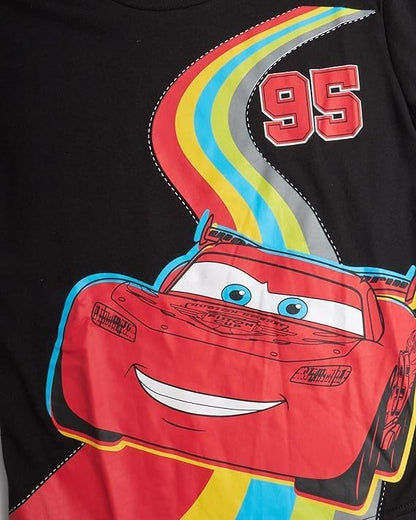 Disney Cars Toy Story Boys Shirts - 2 Pack Lightning McQueen Buzz Lightyear Short Sleeve Boys Tees for Toddler and Little Boy