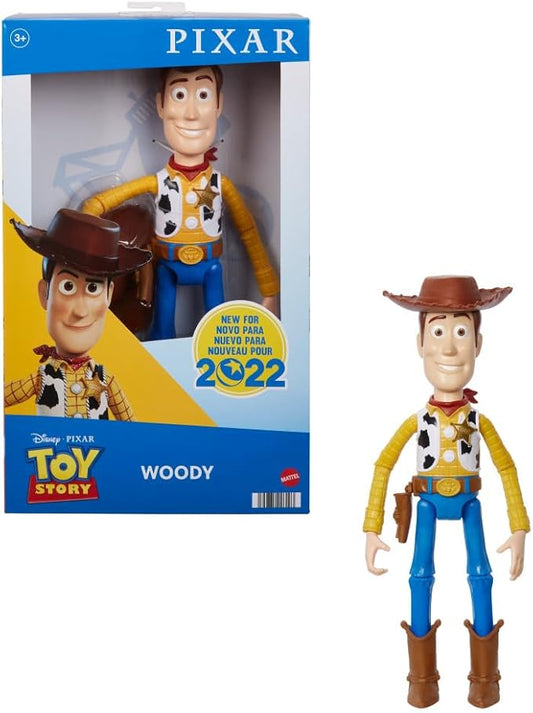 Mattel Disney and Pixar Toy Story Large Action Figure, Posable Woody Collectible in Signature Sheriff Look with Removable Hat, 12-inch Scale
