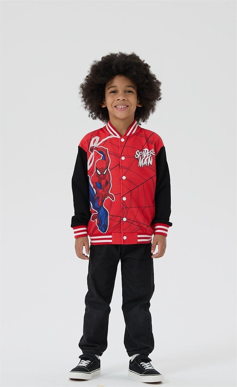 Disney Minnie Mickey Stitch Princess Frozen Elsa Marvel Jacket Lightweight Coat Button up Color Block Sweatshirt 2-14 Years