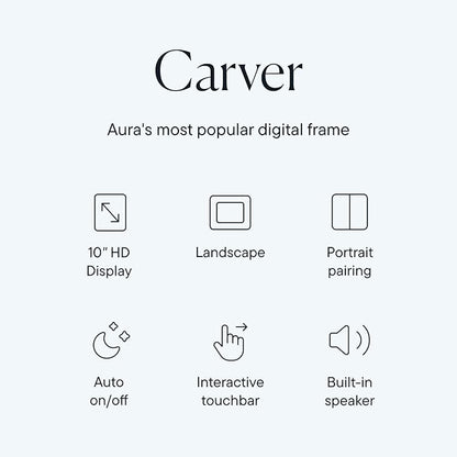 Aura Digital Picture Frame - 10.1" HD Display | Wirecutter's Best Digital Frame | Text Photos Directly to Your Frame from Anywhere | Quick & Easy Setup Over WiFi - Free Aura App | No ads or fees