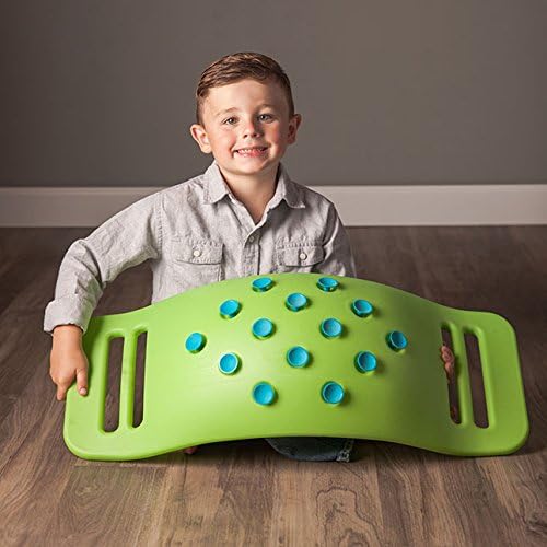 Fat Brain Toys Teeter Popper, Indoor Toddler Sensory Toys for Ages 3 and Up, Green