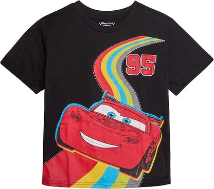 Disney Cars Toy Story Boys Shirts - 2 Pack Lightning McQueen Buzz Lightyear Short Sleeve Boys Tees for Toddler and Little Boy