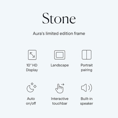 Aura Stone Digital Picture Frame - 10.1" HD Mat Display | Wirecutter's Best Digital Frame for Gifting - Send Photos Directly from Your Phone | Quick & Easy Setup Over WiFi - Free App | White