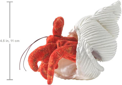 Folkmanis Mini Hermit Crab Finger Puppet, Orange; Cream