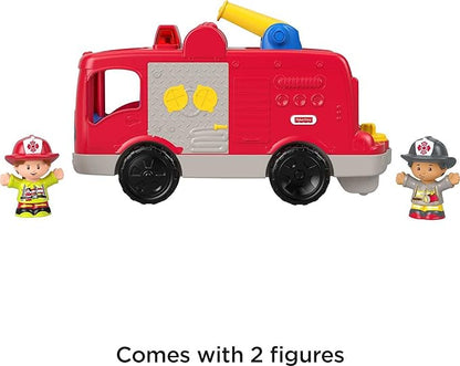 Fisher-Price Little People Toddler Toy Helping Others Fire Truck with Music Lights & Figures for Preschool Pretend Play Kids Ages 1+ Years