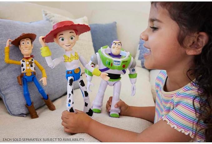 Mattel Disney and Pixar Toy Story Large Action Figure, Posable Jessie Collectible in Signature Cowgirl Look with Removable Hat, 12-inch Scale