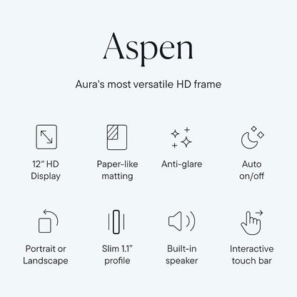 Aspen 12" | Aura's Most Versatile HD Digital Picture Frame