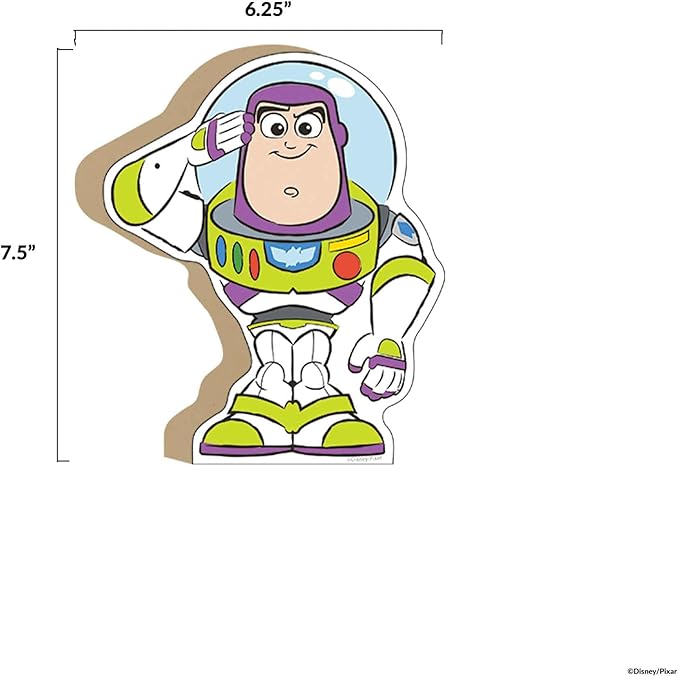 Disney Pixar Toy Story 2 Buzz Lightyear Shelf Sitter Decor - Chunky Wood Block Cutout for Home Decorating