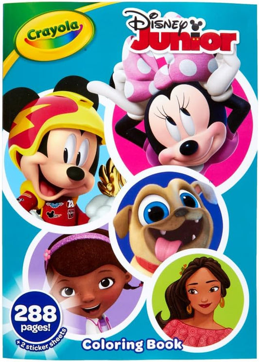 Crayola Disney Coloring Book, Disney Jr. Gift, 288 Pages, Ages 3, 4, 5, 6