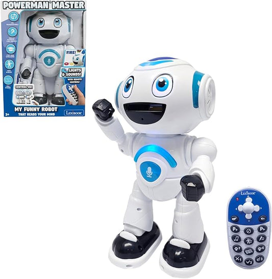 LEXiBOOK - Powerman Master Interactive Toy Robot That Reads in The Mind Toy for Kids Dancing Plays Music Animal Quiz STEM Programmable Remote Control Robot Junior - ROB25EN
