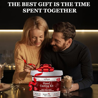 TECEUM Hand Casting Kit – Valentines Day Gifts for Your Loved Ones, Couples, Family – Unique Gift for Babies & Adults – for Wedding, Anniversary, Baby Shower, Mother’s Day– Romantic Gifts – Kit1