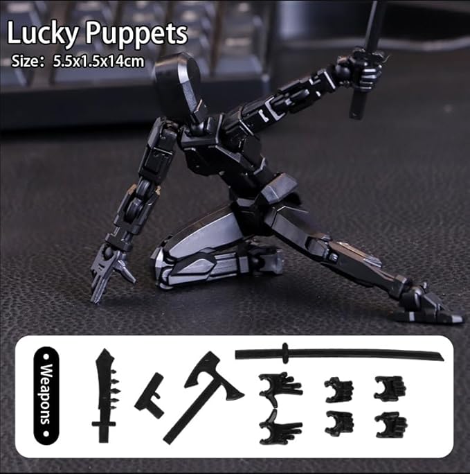 (Assembly Completed) Titan13 Action Figure Set,Upgrade Lucky Robot 13 Action Figures,3D Printed Multi-Jointed Movable,Nova 13 Action Figure for Collectors Desktop Decorations (Assembly completed-9pcs)