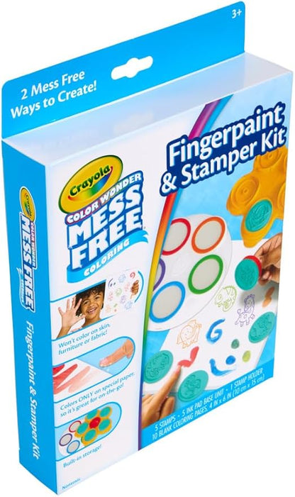 Crayola Color Wonder Mess Free Fingerpaint & Stamper Kit, Safari Stamps for Kids, Color Reveal Ink, Toddler Activity, Gifts, 3+