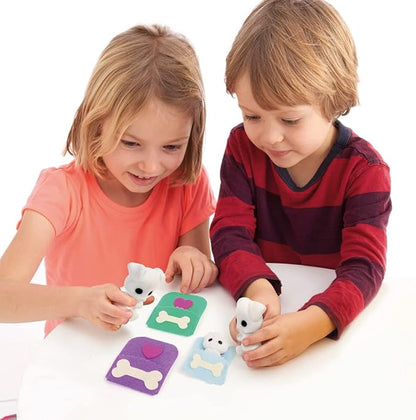 PlayMonster Fuzzikins — Dozy Dogs — Fuzzy Coloring Arts & Crafts and Toy — Design It and Redesign It — For Ages 4+, Pink/Blue/Yellow