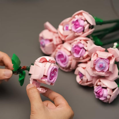 Flowers Building Set for Adults,Roses Gift for Her or Him for Christmas,Anniversary,Valentine's Day,Botanical Collection,Artificial Flowers Home Decoration 741 pcs