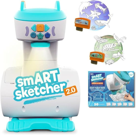 Smart Sketcher 2.0 Drawing Projector Set, 4-in-1 Bundle with Jungle & Ocean Packs, 180+ Activities, Educational Art Toy, Christmas Gift for Kids 5+