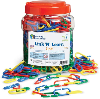 Learning Resources Link 'N' Learn Links - 500 Pieces, Ages 3+, Preschool Supplies, Toddler Toys, Math Manipulatives