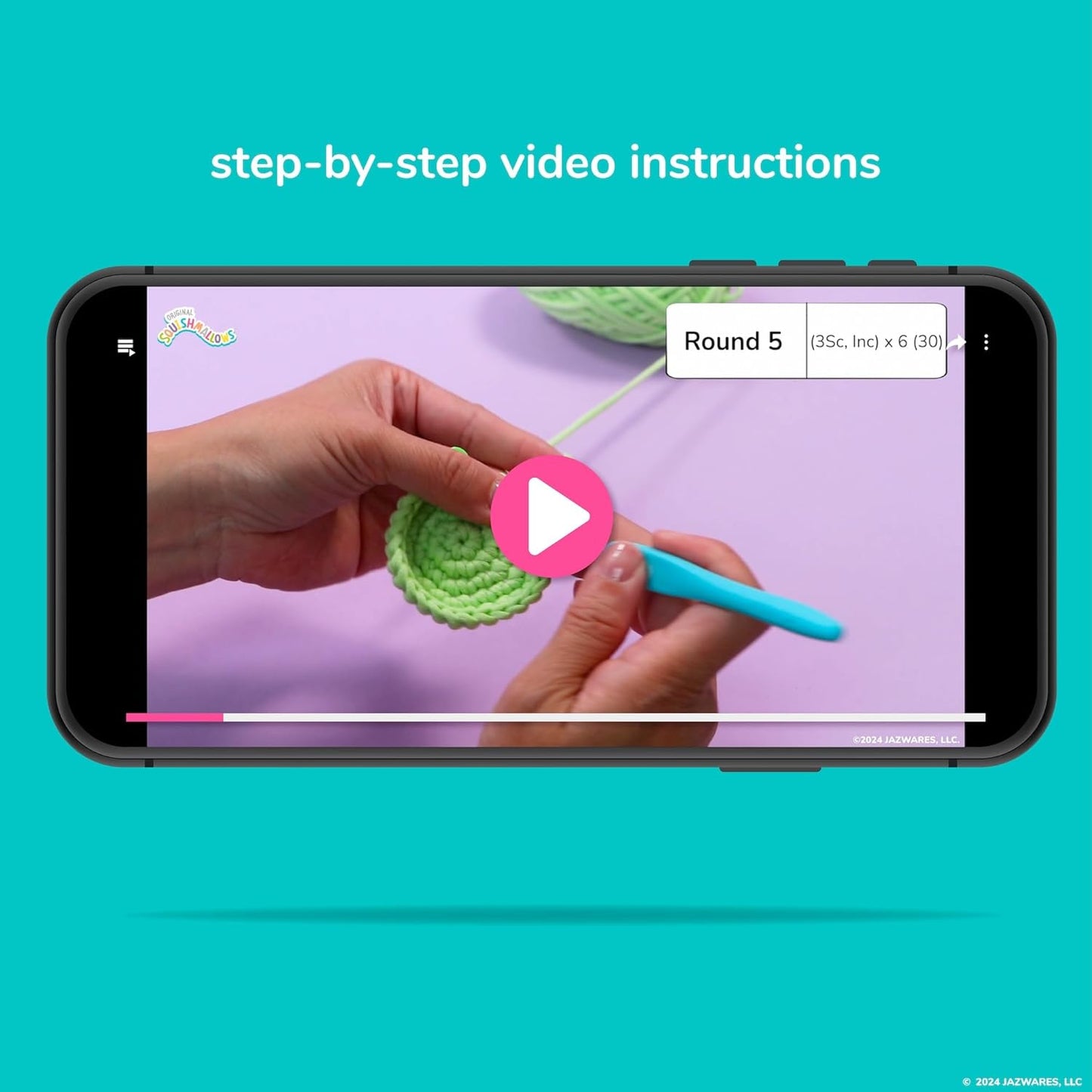 Squishmallows Original Wendy The Frog Crochet Kit, Includes Yarn, Crochet Hook, Starter Hooks, Step-by-Step Tutorials, Exclusive Crochet Kit, DIY Craft, Crochet Kits, Great Teen Gifts