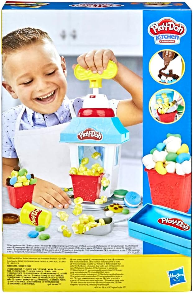 Play-Doh Kitchen Creations Popcorn Party Play Food Set with 6 Non-Toxic Cans