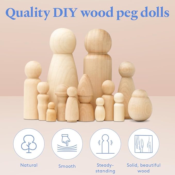1-1/8 Baby Peg Dolls Pack of 100