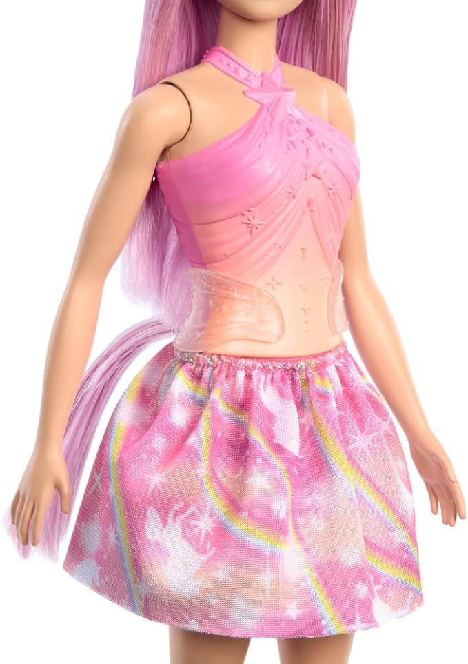 Barbie Unicorn Doll with Pink Fantasy Hair, Colorful Outfit & Unicorn-Themed Accessories