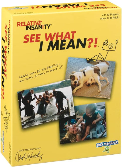 PlayMonster Relative Insanity See What I Mean - Hilarious Party Game - from Comedian Jeff Foxworthy - Ages 14+ - 4+ Players