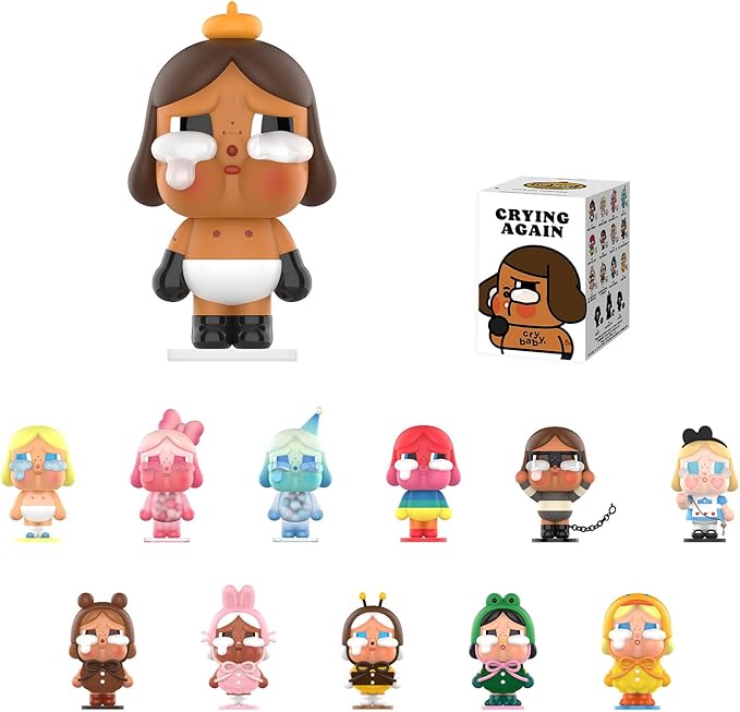 POP MART Crybaby Crying Again Series Figures, Crybaby Blind Box Figures, Random Design Action Figures Collectible Toys Home Decorations, Holiday Birthday Gifts, Single Box