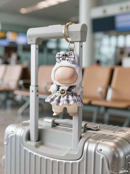 (2-Pack) 17cm Clothes Set, Black Plaid Outfit & Light Pink Plaid Dress, Stylish Dress and Hairpin Set for 17cm Doll Dress Up, Adorable Doll Accessories