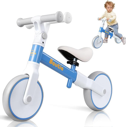8“ Toddler Balance Bike for 2 Year Old, Adjustable Seat & Handlebar, Age18 Months to 5 Years Old, No-Pedal Training Bike First Gifts-Blue