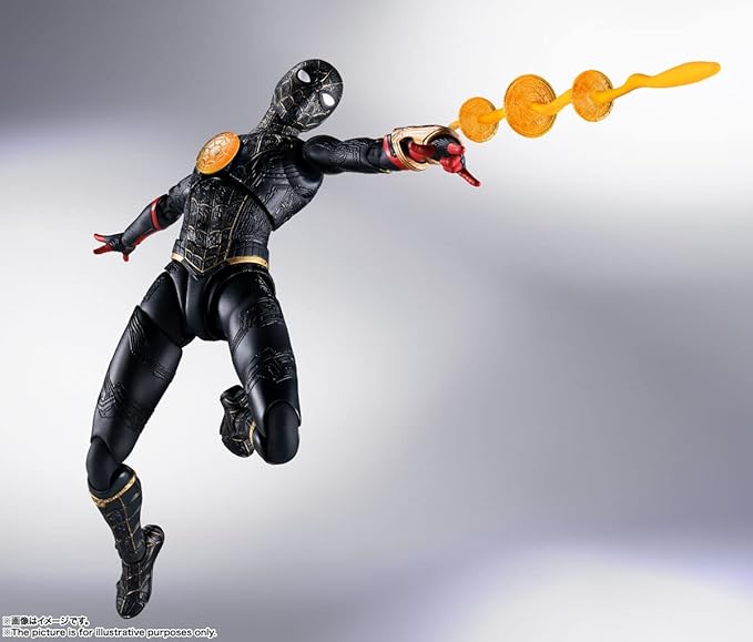 TAMASHII NATIONS - Spider-Man: No Way Home - Spider-Man (Black & Gold Suit), Bandai Spirits S.H.Figuarts Action Figure