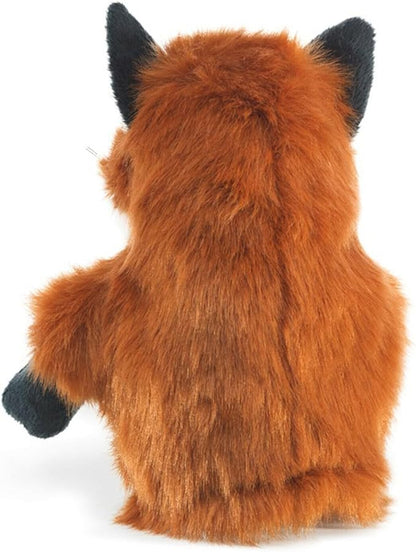Folkmanis Little Fox Hand Puppet, Red/Dark Brown/White, 8"