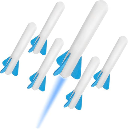 Stomp Rocket Jr Glow Rocket Refills, 6 Rockets - Replacement Glow in The Dark Rockets for Soft Foam Rocket Launcher for Kids - Fun Backyard & Outdoor Kids Toys Gifts for Boys & Girls