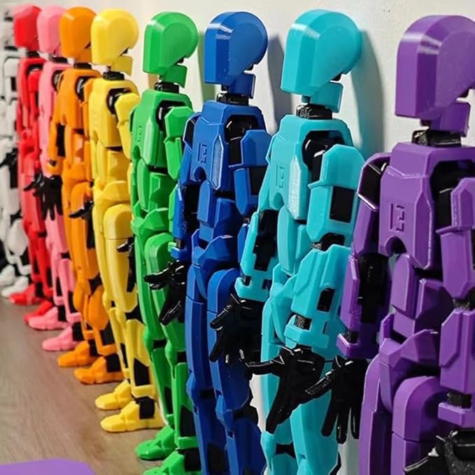 (Assembly Completed) Titan13 Action Figure Set,Upgrade Lucky Robot 13 Action Figures,3D Printed Multi-Jointed Movable,Nova 13 Action Figure for Collectors Desktop Decorations (Black)