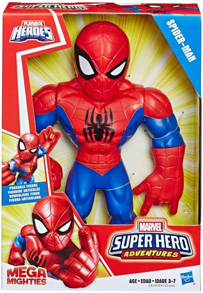 Playskool Heroes Marvel Super Hero Adventures Mega Mighties Spider-Man Collectible 10" Action Figure, Toys for Kids Ages 3 & Up