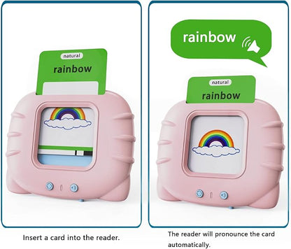 Lapare Audible Learning Toy with Music for Toddler Age 1 2 3 4 5, 520 Sight Words Talking Flash Cards Toy for Girls to Learn Alphabet Number Color Shapes and More