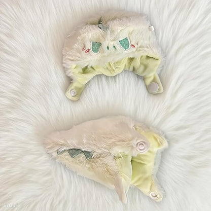 (2-Pack) 17cm Doll Clothes Set, Plush Green Dinosaur and Blue Shark Outfits for 17cm Dolls, Soft and Stylish Dress Up Doll Clothes, Adorable and Cute Clothing with Cozy Texture and Fun Design