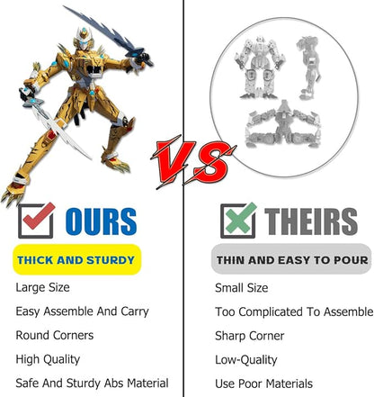 Wenbeier Animal Transforming Robot Toys Tiger Leopard Action Figure for Kids Deformation Robot for Boys & Girls Ages 6-12