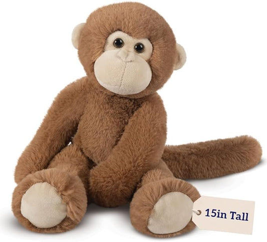 Vermont Teddy Bear Monkey Stuffed Animals - Monkey Plush, Brown 15"