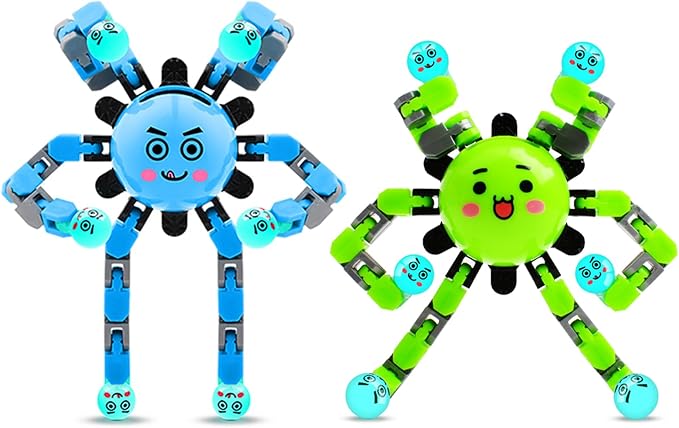 Transformable Fidget Spinner Toys for Kids and Adults,2 PCS Finger Sensory Toy for Boys Girls Autism ADHD Relief,Gifts for Christmas Birthdays Party Favors for Teens Travel Stocking Stuffers