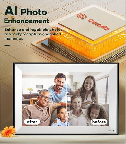 Cozyla Digital Photo Frame WiFi Smart Digital Picture Frame Unlimited Storage Share Photo with Family and Friend via App Email Google Photos Instagram Web Browser Photo Frame Electronic 10.1 Inch Mat
