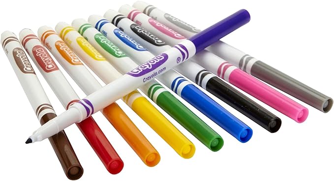 Crayola Fine Line Markers Classpack (200ct), Bulk Kids' Markers For Preschool, Kindergarten, Elementary School Classrooms, Teacher Classroom Must Haves