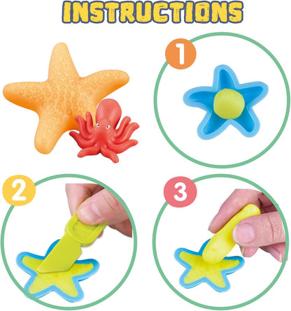 VConejo Color Dough Toys Dough Accessories Set Creations Tools for Kid 2-4-8 Years (Ocean World)