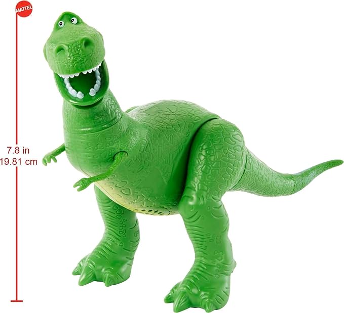 Mattel DisneyPixar Toy Story 4 True Talkers Rex Figure, 7.8 in / 19.81 cm-Tall Posable, Talking Character Figure with Authentic Movie-Inspired Look and 15+ Phrases, Gift for Kids 3 Years and Older